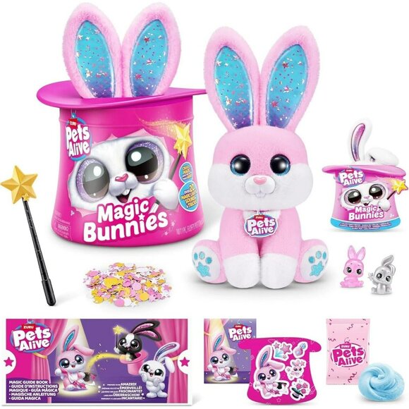 Pets Alive Magic Bunny Surprise Interactive Plush Pink 20+ Interactives - Picture 1 of 9
